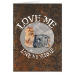 Ámeme, ame mi Yorkie Tarjetas