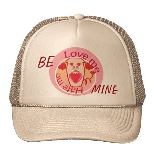 Ámeme me odian gorra rosado del cerdo