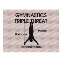 Amenaza SUPERIOR del triple de la gimnasia (hombre Tarjeta Postal