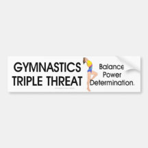 Amenaza SUPERIOR del triple de la gimnasia (w) Etiqueta De Parachoque