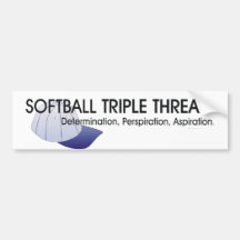 Amenaza SUPERIOR del triple del softball Etiqueta De Parachoque