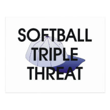 Amenaza SUPERIOR del triple del softball Tarjetas Postales