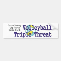 Amenaza SUPERIOR del triple del voleibol Etiqueta De Parachoque