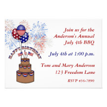 América cumpleaños invitación del 4 de julio