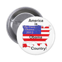 ¡América es país de Obama!  Reelija a Obama 2012 Pins