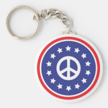 América roja, signo de la paz blanco, azul llaveros personalizados