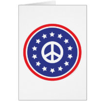 América roja, signo de la paz blanco, azul felicitaciones