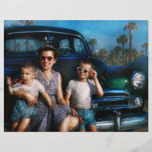 Americana - coche - las vacaciones americanas clás flyer personalizado