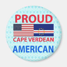 Americano caboverdiano orgulloso iman de nevera