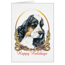 Americano cocker spaniel Parti buenas fiestas Tarjeton