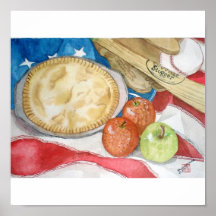 Americano como empanada de Apple Posters