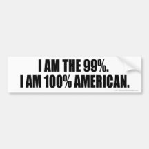 americano del 99% y del 100% pegatina de parachoque