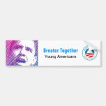 Americano joven para Obama 2012 Pegatina De Parachoque