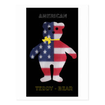 "Americano Teddybear " Tarjeta Postal
