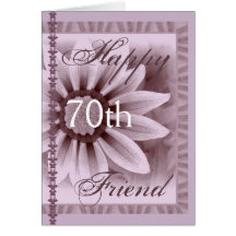 AMIGO - 70.o cumpleaños feliz - flor de la LAVANDA Felicitaciones