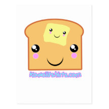 Amigos de Kawaii de la mantequilla y de la tostada Tarjetas Postales