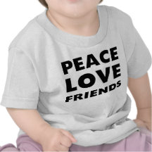 Amigos del amor de la paz camisetas