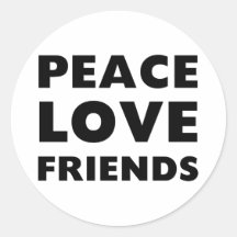 Amigos del amor de la paz pegatina redonda