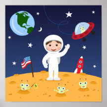 Amigos en el espacio, arte lindo de la pared del d impresiones