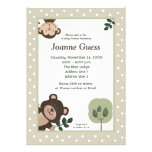 Amigos oso del bosque y fiesta de bienvenida al be invitaciones personalizada