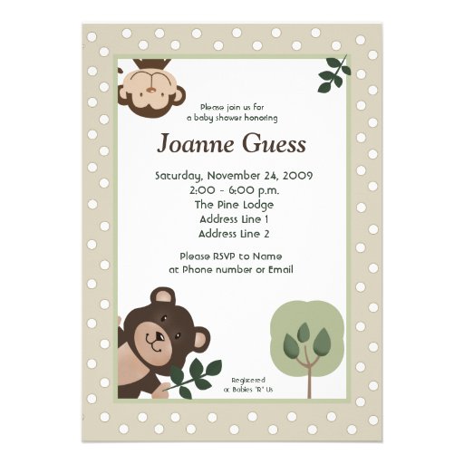Amigos oso del bosque y fiesta de bienvenida al be invitaciones personalizada