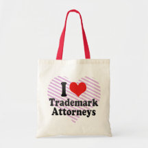 Amo a abogados de la marca registrada bolsas de mano