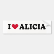 AMO A ALICIA PEGATINA DE PARACHOQUE