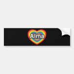 Amo a Alma. Te amo Alma. Corazón Etiqueta De Parachoque