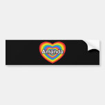 Amo a Amanda. Te amo Amanda. Corazón Pegatina De Parachoque