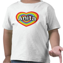 Amo a Anita, corazón del arco iris Camiseta
