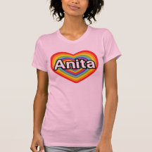 Amo a Anita, corazón del arco iris Camiseta