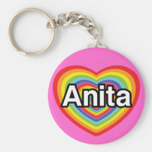 Amo a Anita, corazón del arco iris Llaveros