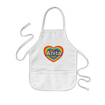Amo a Anita. Te amo Anita. Corazón Delantal