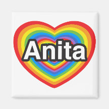 Amo a Anita. Te amo Anita. Corazón Iman Para Frigorífico