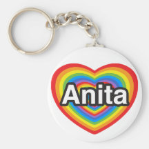 Amo a Anita. Te amo Anita. Corazón Llavero