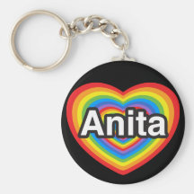 Amo a Anita. Te amo Anita. Corazón Llaveros Personalizados