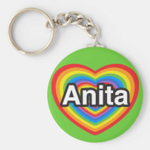 Amo a Anita. Te amo Anita. Corazón Llaveros