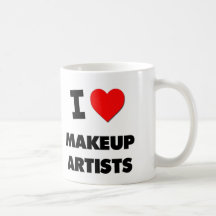Amo a artistas de maquillaje tazas