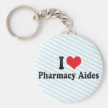 Amo a asistentes de la farmacia llavero personalizado