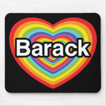 Amo a Barack Obama: corazón del arco iris Alfombrillas De Ratones