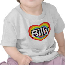 Amo a Billy: corazón del arco iris Camiseta