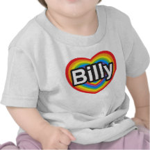 Amo a Billy. Te amo Billy. Corazón Camiseta