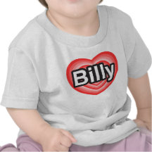 Amo a Billy. Te amo Billy. Corazón Camisetas