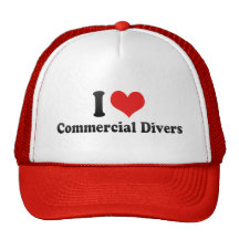 Amo a buceadores comerciales gorros bordados