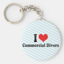 Amo a buceadores comerciales llavero