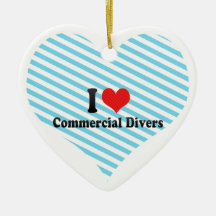 Amo a buceadores comerciales ornamentos de navidad