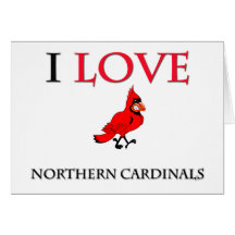 Amo a cardenales septentrionales felicitaciones