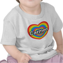 Amo a Carmen. Te amo Carmen. Corazón Camisetas