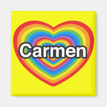 Amo a Carmen. Te amo Carmen. Corazón Imanes