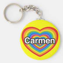 Amo a Carmen. Te amo Carmen. Corazón Llavero